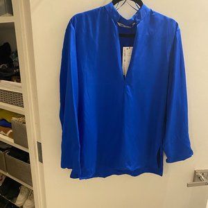 BRAND NEW - Zara Blue Tunis Long Sleeved Top - Size Small NWT